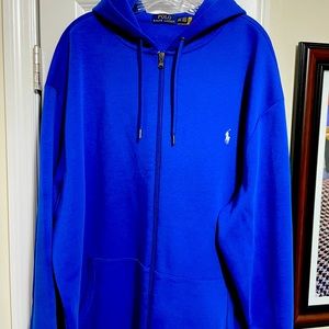 Polo Ralph Lauren, crisp blue full zip hoodie. Brand New!